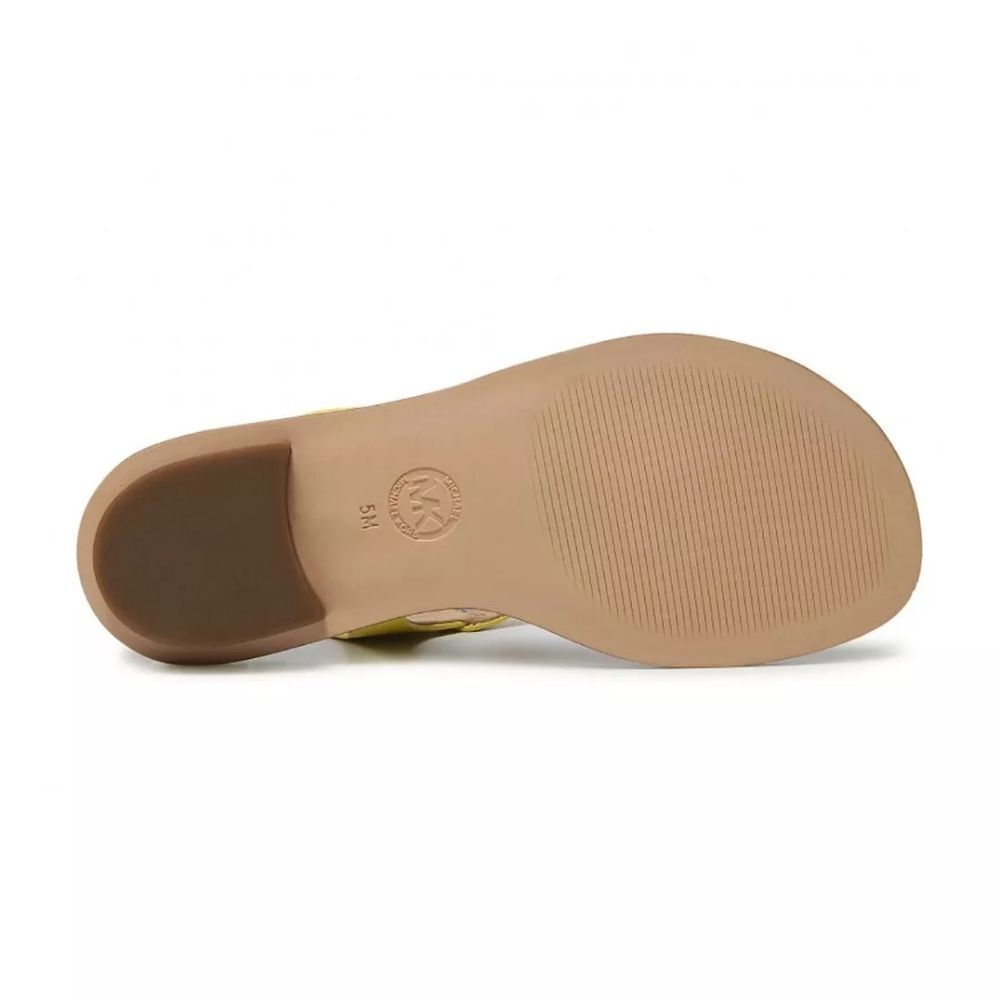 Michael Kors Plate Thong flat sandal in yellow leather NEE WITH DUSTBAG - Picture 8 of 12